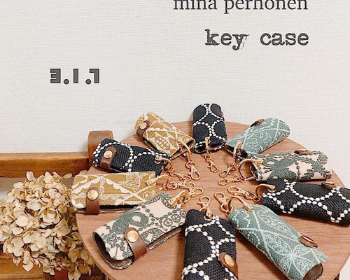 4465.4467*すいもこさま確認専用 ミナペルホネン スマホ　キーケース 受注製作】がま口キーケース（ミナペルホネンver.） | patapata.