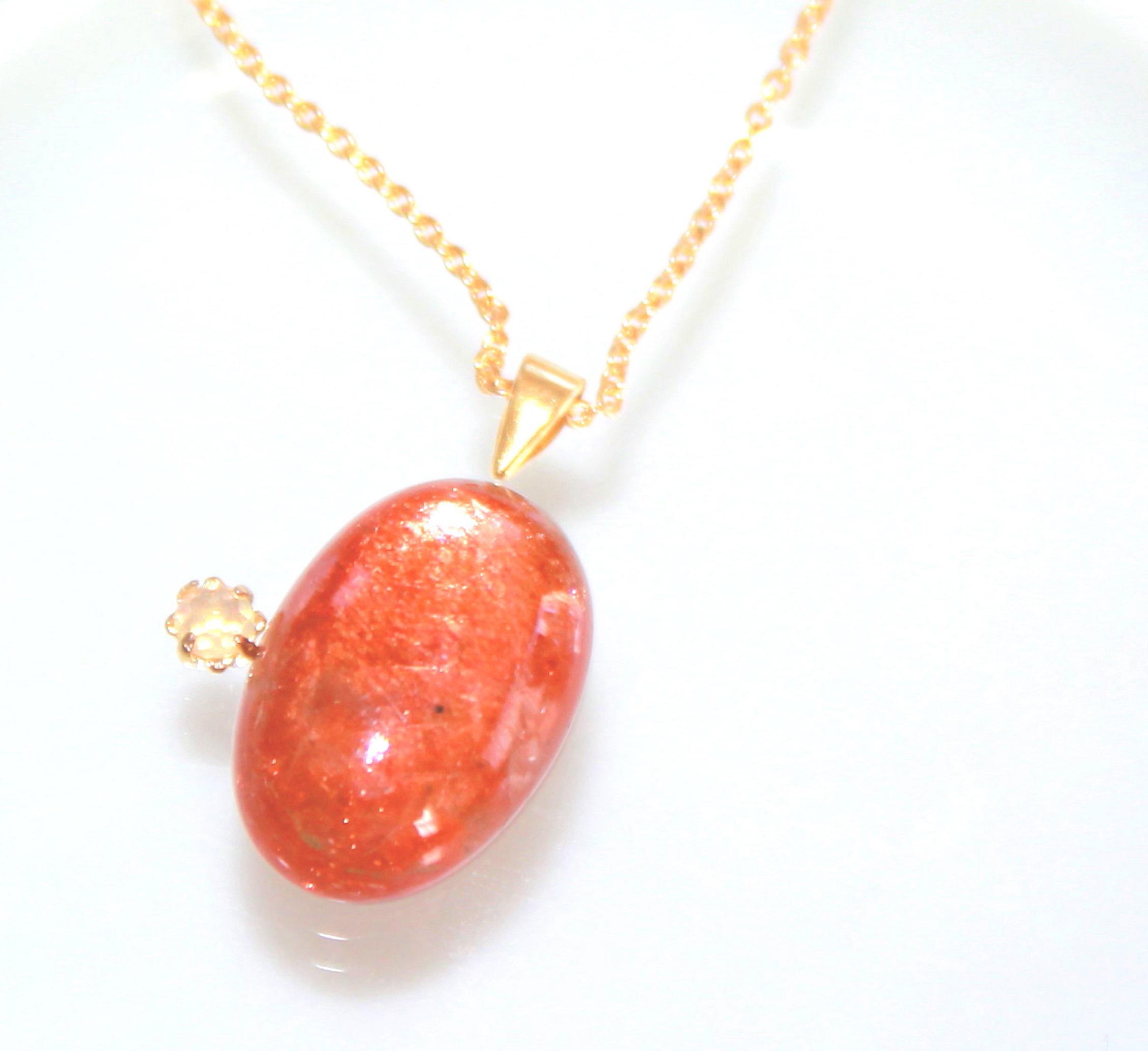 k18gp Opal & Sunstone Necklace