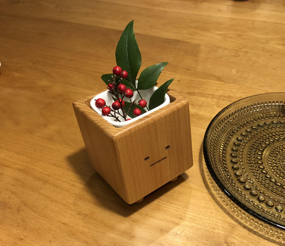 ボーちゃん植木鉢 木製 ウッド ミニ 植木鉢 TOSMU おうち花見 10枚目の画像