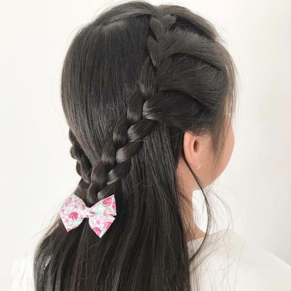 ベッツィ縮小　スウィートピンク　リバティのリボンヘアゴム　[受注製作] 2枚目の画像