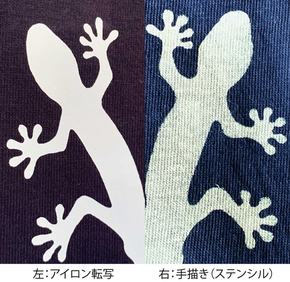 長袖Tシャツ / 縁起の良い生き物・やもり / 手描き＆熱転写 10枚目の画像