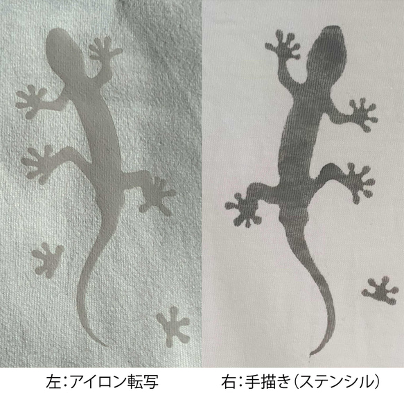 長袖Tシャツ / 縁起の良い生き物・やもり / 手描き＆熱転写 11枚目の画像