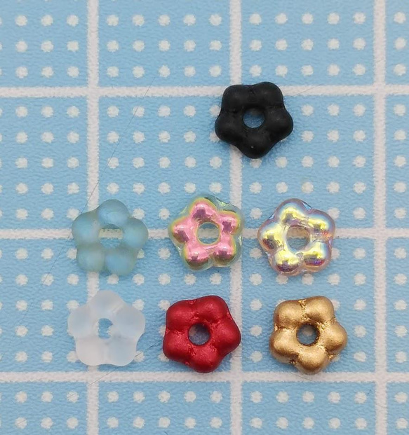 直径5ｍｍ　フラワーフラットビーズA　アズティックゴールド　5.2ｇ　FLOWERFLATA　aldiskl 6枚目の画像