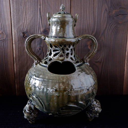 SALE】織部丁子風炉1 ディフューザー・アロマポット 陶房 然庵