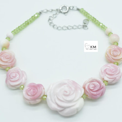 ж K18YG 18金 天然リトアニア産グリーンアンバーバラモチーフピアス