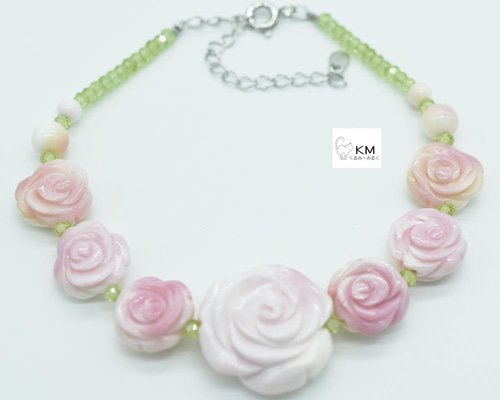 珍しい猫の天珠　クィーンコンクシェル回文殊と合わせたブレスレット素敵な逸品 珍しい猫の天珠 クィーンコンクシェル回文殊と合わせた