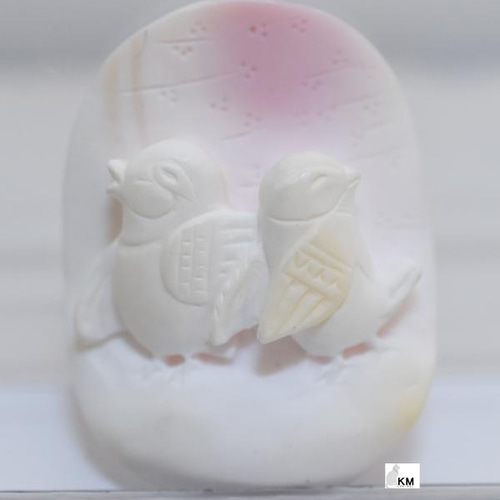 ж天然クィーンコンクシェルカメオルース9204311 天然石 くるみ・みるく