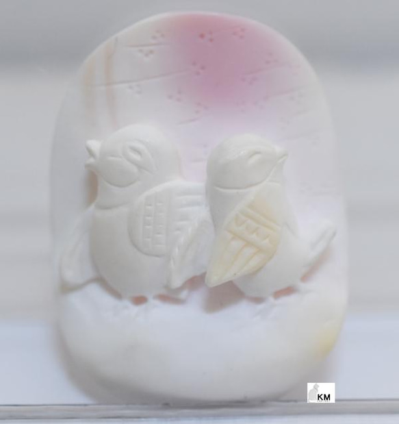 ж天然クィーンコンクシェルカメオルース9204311 天然石 くるみ・みるく