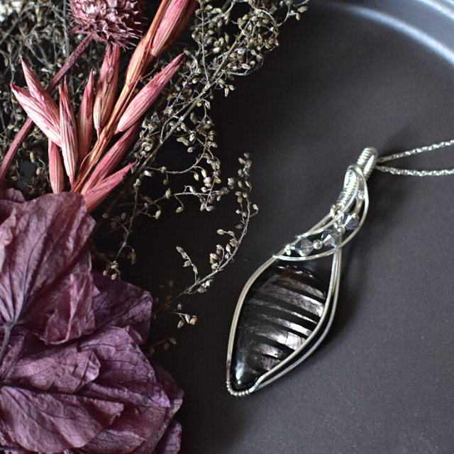 紫蘇輝石 (Hypersthene)ストーンネックレス・シルバー925