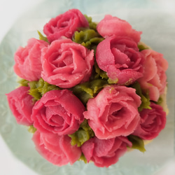さつま芋のお花の台湾かすてらのケーキ赤 グルテンフリー 無添加　フラワーケーキ　デコレーションケーキ　誕生日　 2枚目の画像
