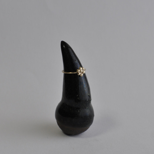 k10ミモザのゴールドリング/0.8mm丸線/サイズ指定可 指輪・リング 指月