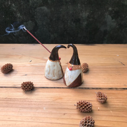 「大地色的聖誕」線香座 竹土石山 石山系列 自然派的老公公 咖啡口味 第2張的照片