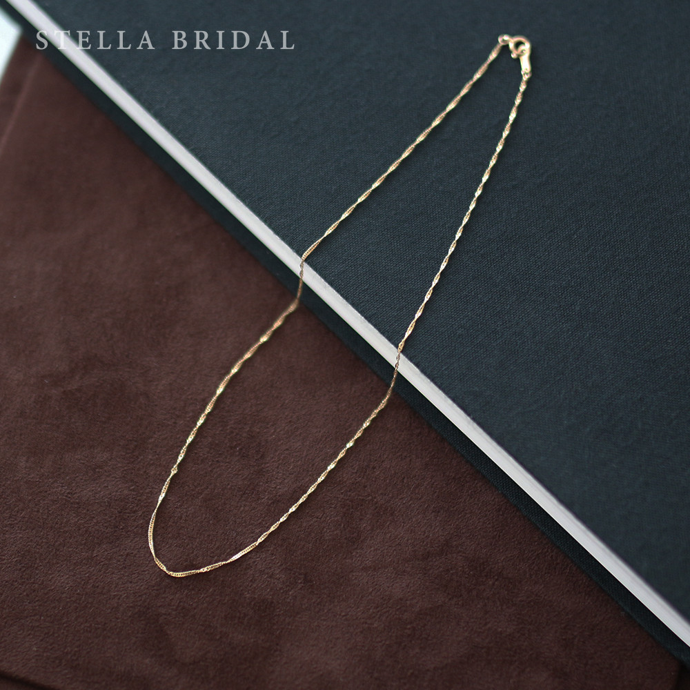 3年保証＊K10 スキンジュエリー スネークチェーン ネックレス＊金属アレルギー対応＊つけっぱなしOK