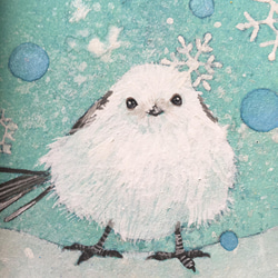 冬の小さい日本画　ふくふくシマエナガ 5枚目の画像
