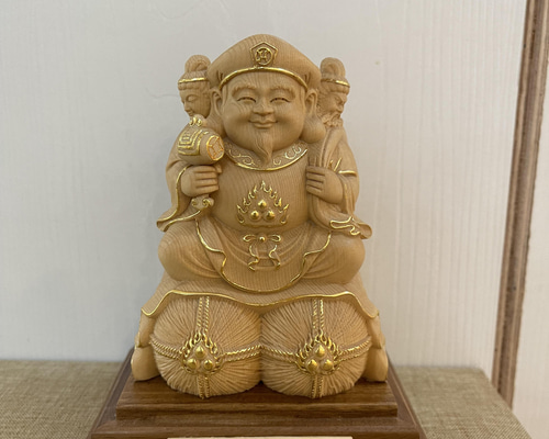 極上品 切金 三面大黒天 精密彫刻 木彫仏像 置物 彫刻 大波彫刻 通販