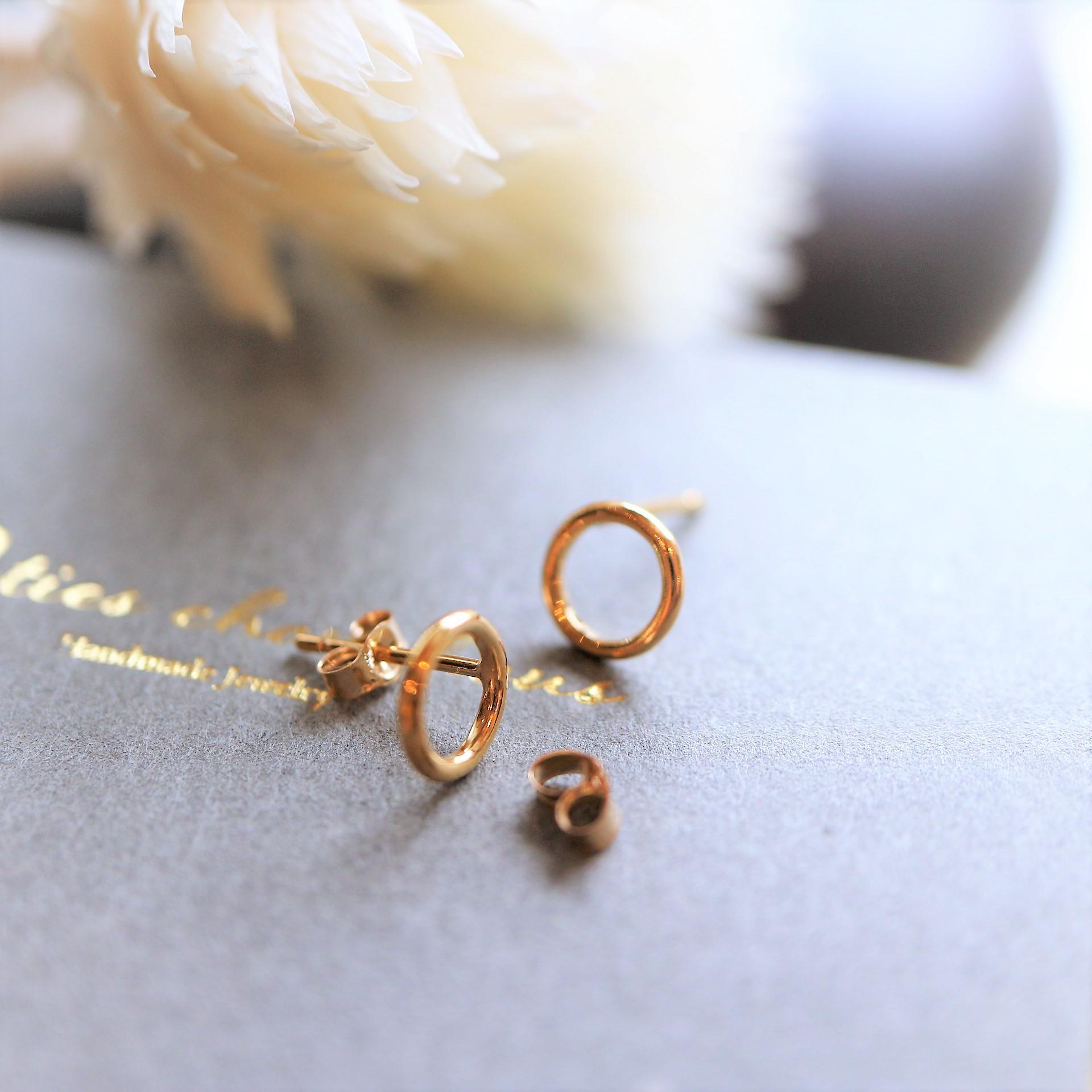 新作！NEW！14kgf！ゴールドのポストピアス【サークル】