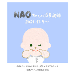 【名前入れ】ベビーメモリアルカード(赤ちゃんの誕生祝い/記念品/プレゼント) 5枚目の画像