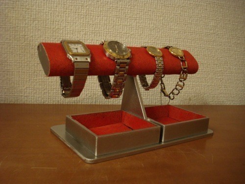 腕時計スタンド　ウオッチスタンド　レッドだ円ダブルでかいトレイ腕時計スタンド　ak-design　No.131106