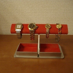 腕時計スタンド　ウオッチスタンド　レッドだ円ダブルでかいトレイ腕時計スタンド　ak-design　No.131106 7枚目の画像