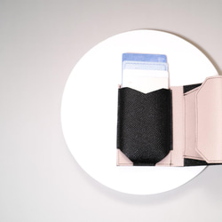 【◎大人のバイカラーミニ財布◎】コロンとしたバイカラーのミニ財布(ブラック×ライトトープ) 4枚目の画像