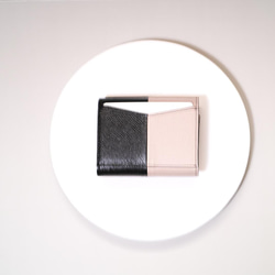 【◎大人のバイカラーミニ財布◎】コロンとしたバイカラーのミニ財布(ブラック×ライトトープ) 5枚目の画像