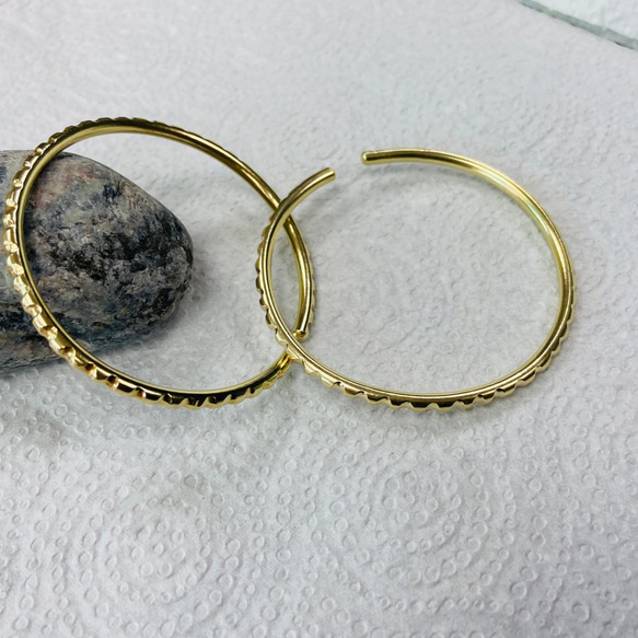 黃銅  正圓形 直線刻痕 耳扣 手環 兩用 1組2個 S244 第7張的照片