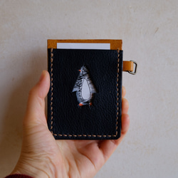 ペンギンパスケース　キャメル×ネイビー 3枚目の画像
