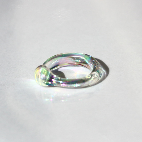 オーロラの輝き ガラスのリング #7 指輪・リング さとりガラス 通販