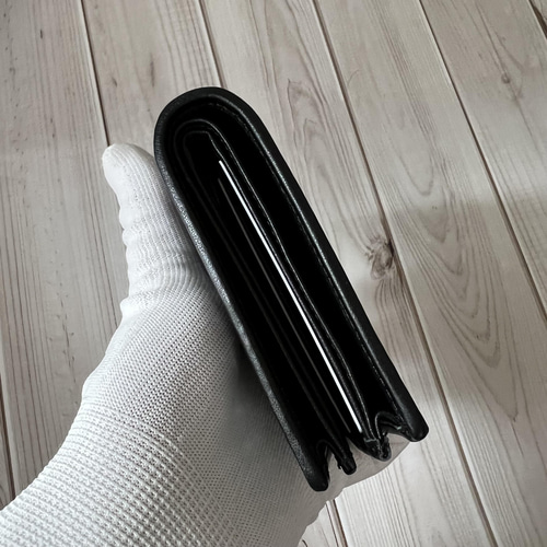 レア 本物保証 本革 黒 クロコダイル ミニ財布 二つ折り財布