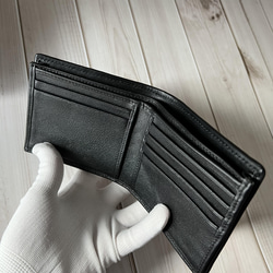 レア　本物保証　本革 黒　クロコダイル ミニ財布　二つ折り財布　　コンパクト　ワニ革 男女兼用 4枚目の画像