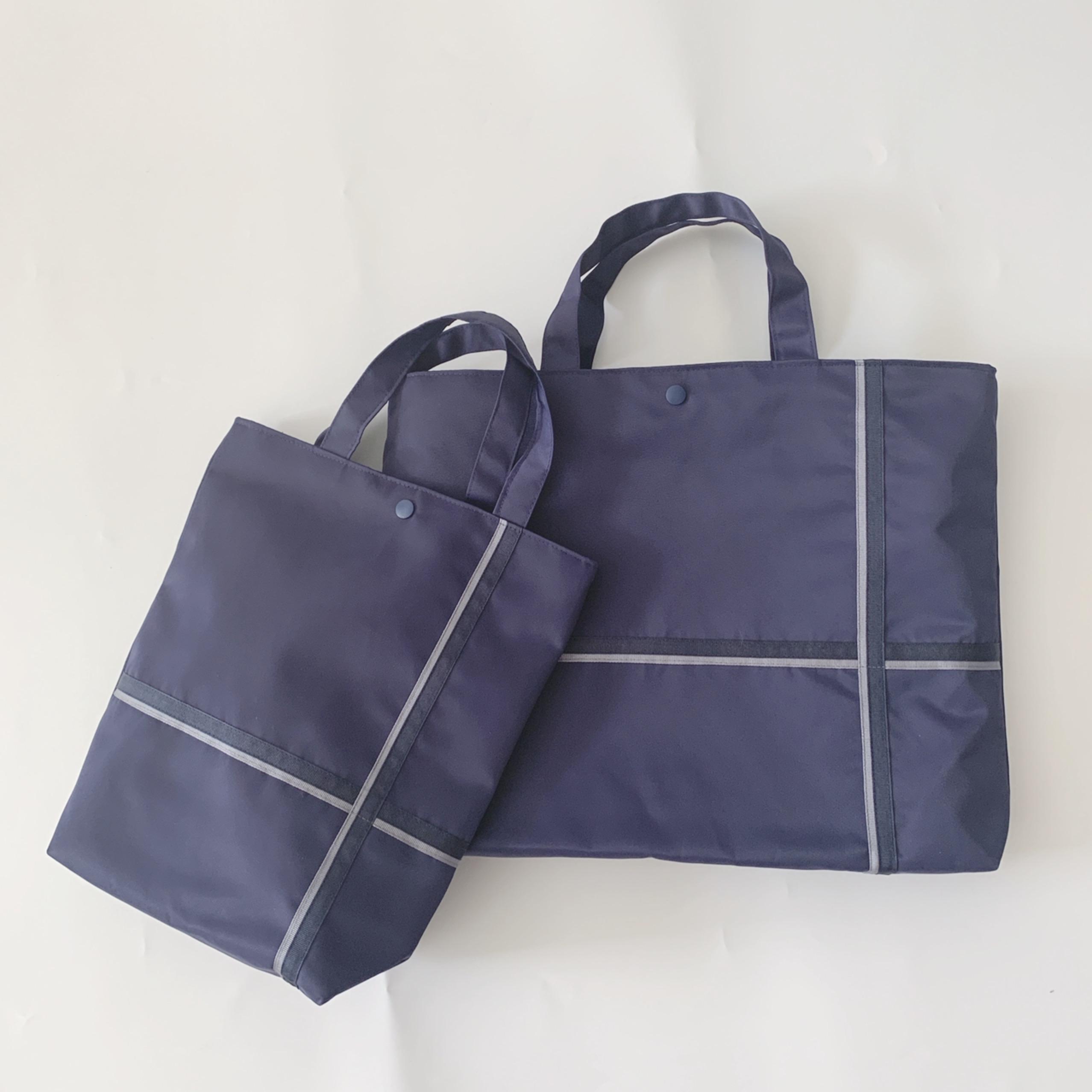 通学通園2点セットナイロンタイプ　紺グレーライン