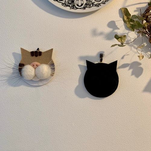 ねこの髭さし 黒猫 猫ヒゲ ねこひげ集め 羊毛フェルト gunteneko 通販