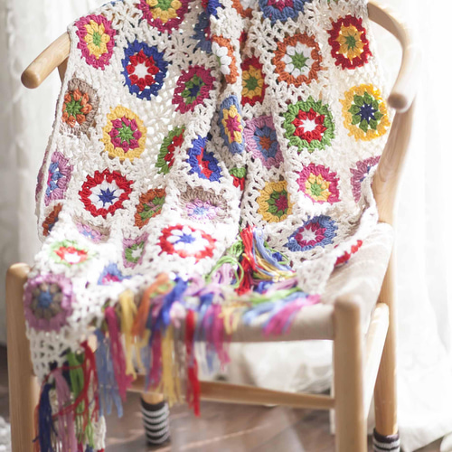 かぎ針編み お花 モチーフ編み☆手作り/手編み/編み物/鍵編み