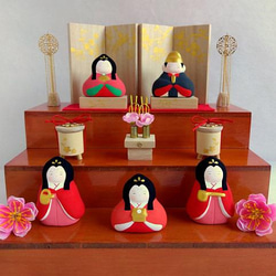 お雛様】冨久桃 親王飾り と 三人官女・雛道具（雛壇別売り） ひな人形