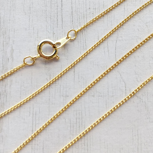 40cm 1本】K16GP 極細1mm キヘイチェーン ネックレスチェーン 金具