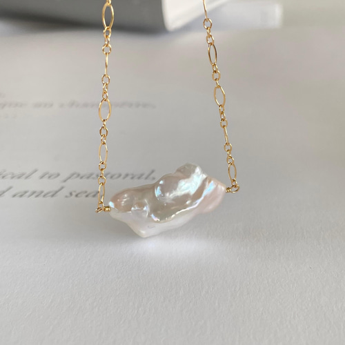 きんとん雲型 バロックパール 淡水パールのペンダント(K14gf) 雲の形