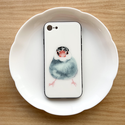 p-jet 桜文鳥 （ 強化ガラス スマホケース ）iPhone iPhone16 / 鳥 