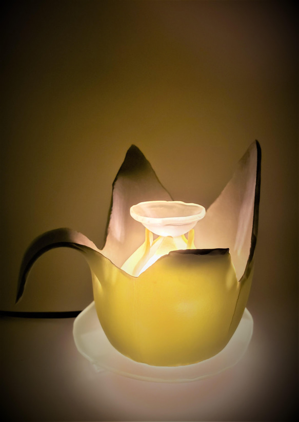 ガラスの灯り　アロマランプ　オリーブ 5枚目の画像
