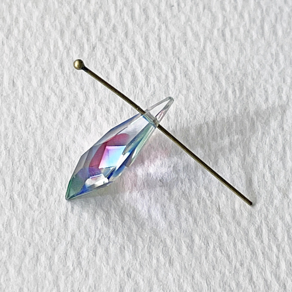 Glass Pendant Kite 約20mm×12mm [PDT-563-2]＊1個＊Vintage＊ 10枚目の画像