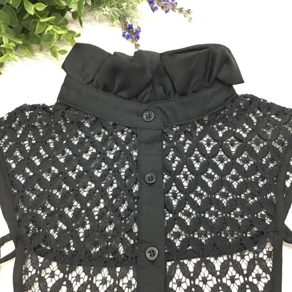 ペトラ【PETRA】付け襟　付けカラー　フリフリ襟　上品でエレガンスなつけ襟　つけえり 1枚目の画像