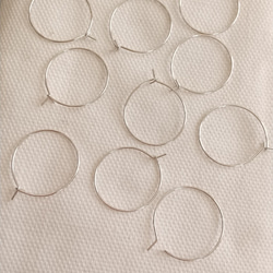 20mm 2ﾍﾟｱ4個】本ロジウム フープピアス金具 金具・チェーン ROSE 通販