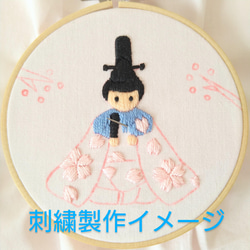 ひなまつりの刺繍枠キット　*8cm枠　　　　　　季節の刺繍シリーズ 11枚目の画像