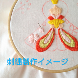 ひなまつりの刺繍枠キット　*8cm枠　　　　　　季節の刺繍シリーズ 10枚目の画像