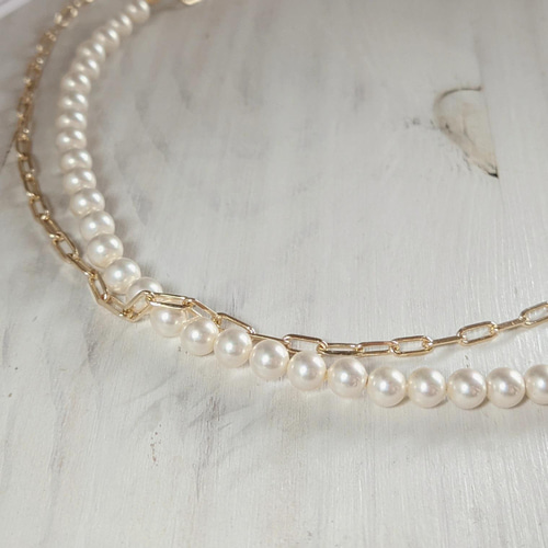 8mm珠　2連　真珠　ネックレス　パール　貝パール　シルバー 8mm珠 2連 真珠 ネックレス パール 貝パール シルバー 貝パール