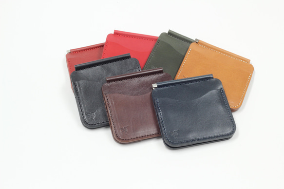 本革マネークリップ ミニ財布 オイルレザー 全7色 マネークリップ