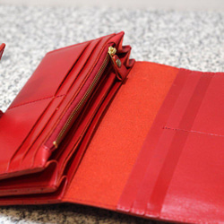 オイルレザーのしっとり大容量の長財布"Angie"　4色　財布 9枚目の画像