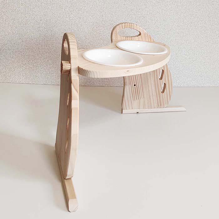 ペット用 フードテーブルセット Mサイズ ダブル 【送料無料】傾斜角度 フードスタンド フードボウル 犬用 食器台