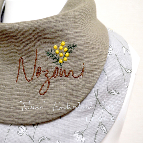 手刺繍　ミモザ　グレーフラワー　ハンドメイドスタイ 手刺繍 ミモザ グレーフラワー ハンドメイドスタイ