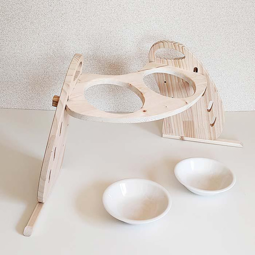 ペット用 フードテーブルセット Lサイズ ダブル 【送料無料】傾斜角度