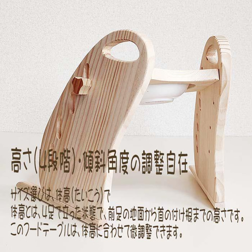 ペット用 フードテーブルセット Mサイズ シングル 【送料無料】傾斜